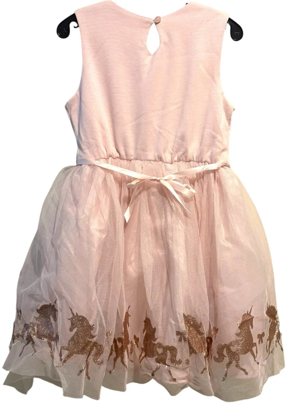 Zunie Girl Special Occasion Tulle Layered Dress Blush Pink 6/6X  Golden Unicorns
